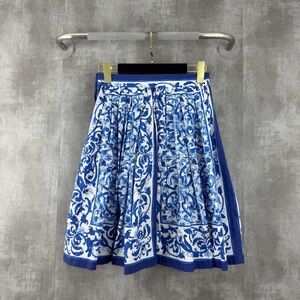 🚩steal authentic Dolce & Gabbana Blue and White A-Line Skirt